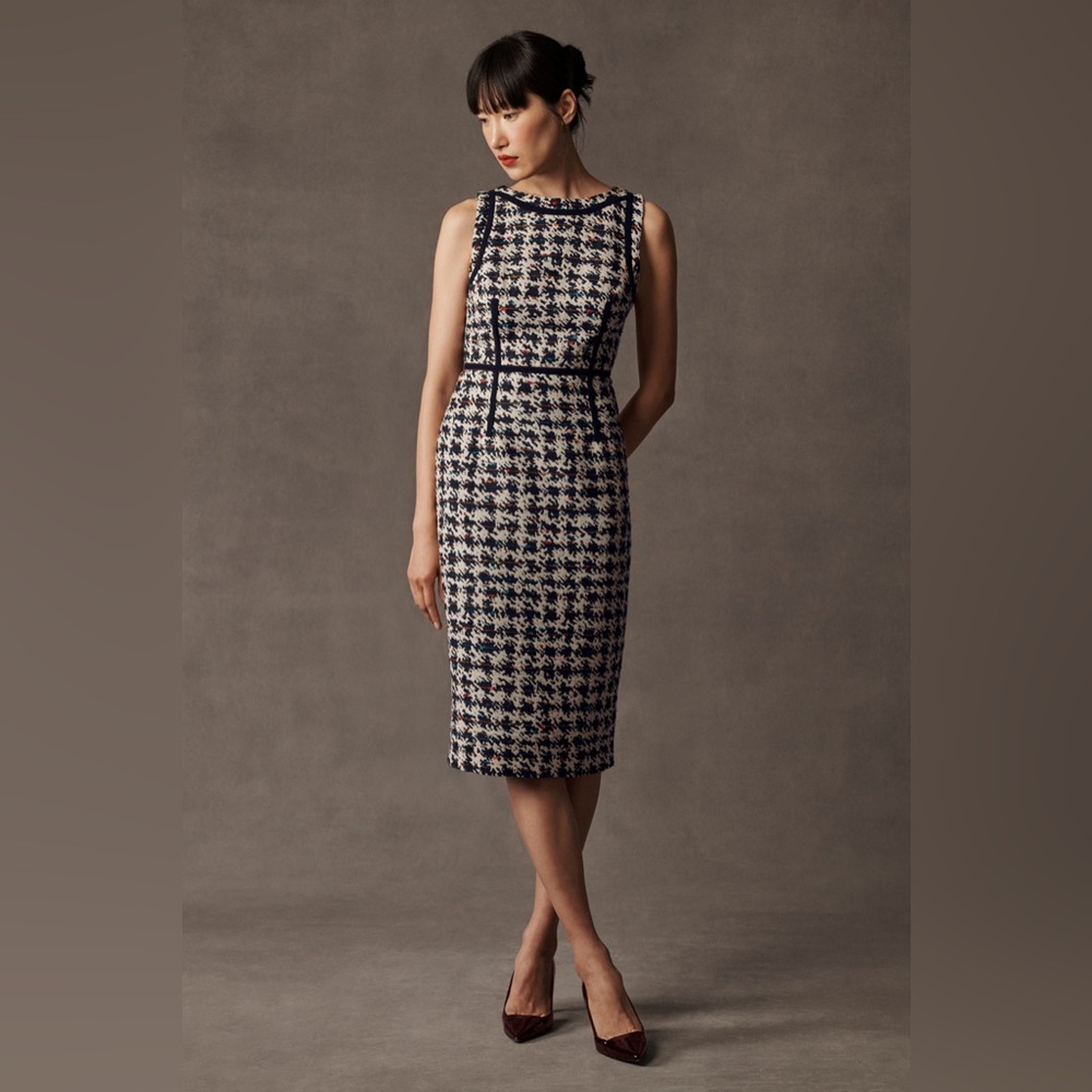 The Fold London Corla Dress Navy Multicolour Tweed UK 15 US 12 NWT (never worn)